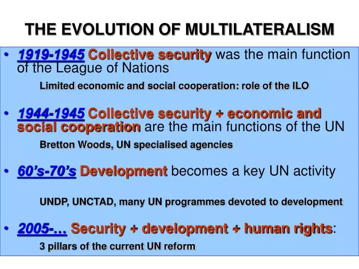 the evolution of multilateralism