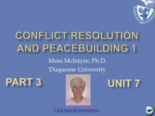 Conflict Resolution and PeaceBuilding 1