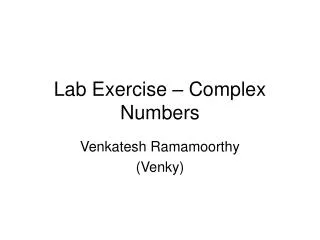 Lab Exercise – Complex Numbers