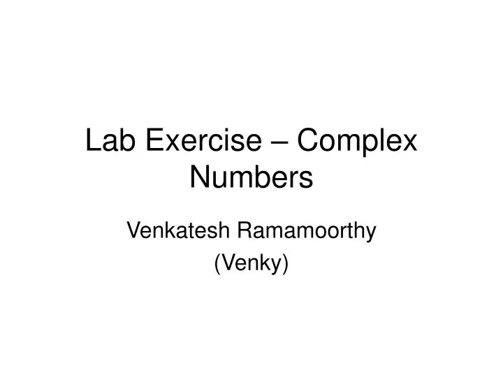 lab exercise complex numbers