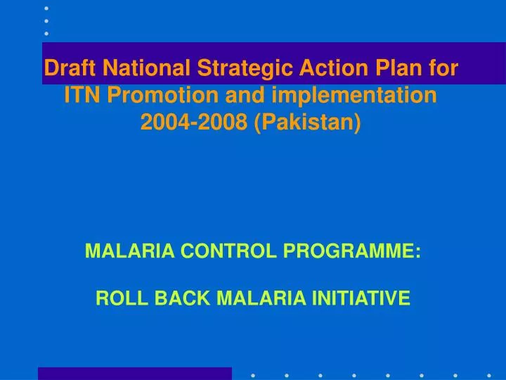 malaria control programme roll back malaria initiative