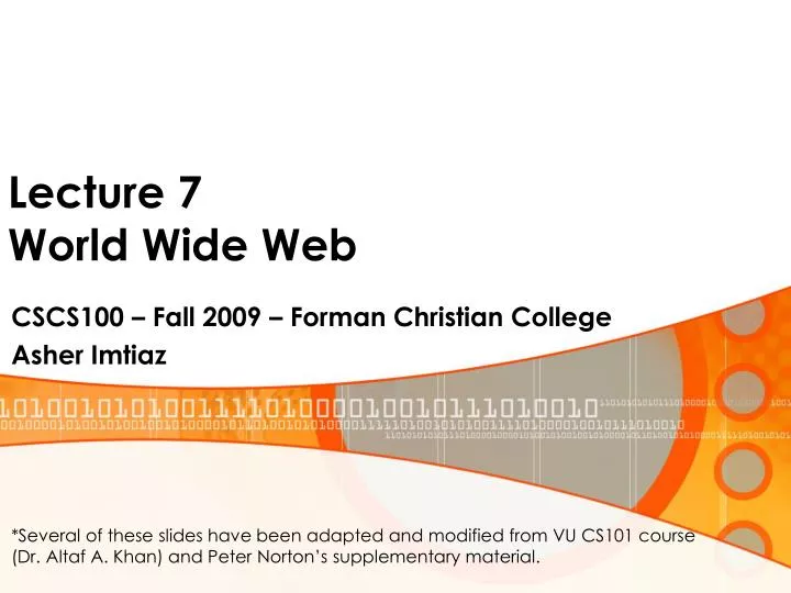 lecture 7 world wide web