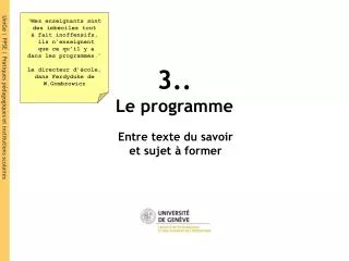 3 le programme