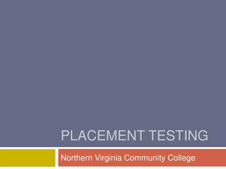 placement testing