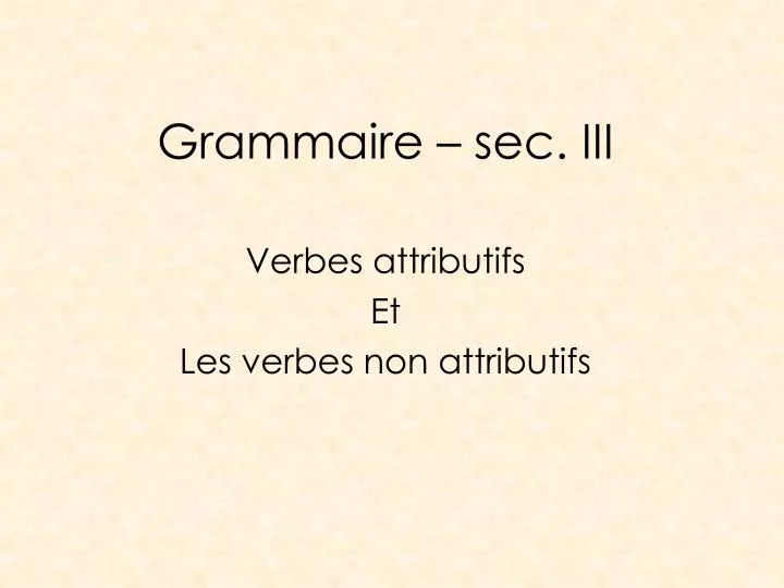 grammaire sec iii