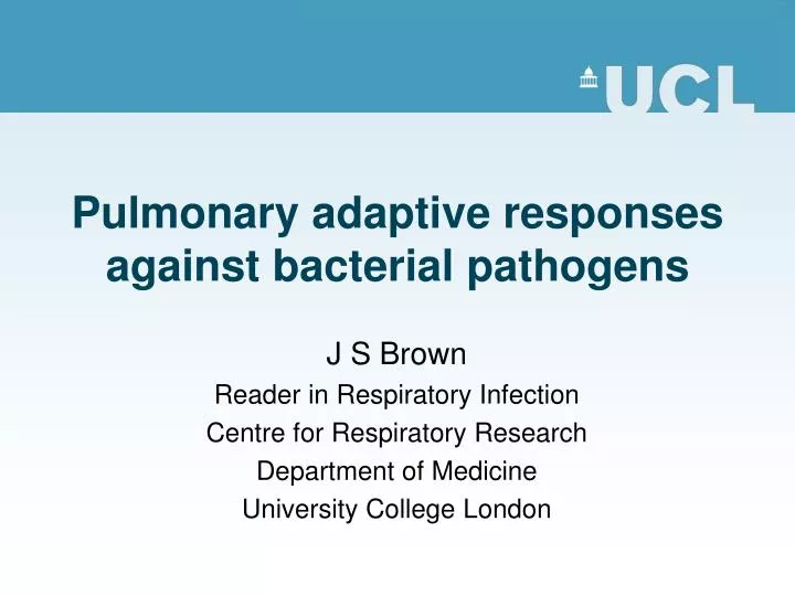 pulmonary adaptive responses against bacterial pathogens
