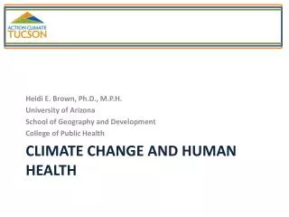 Climate Change and Human Health