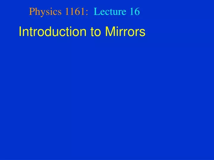 introduction to mirrors