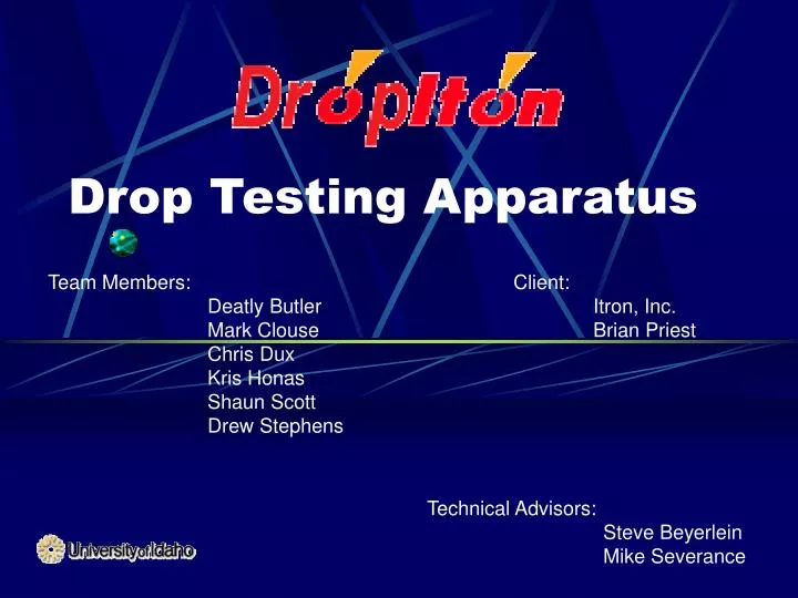 drop testing apparatus