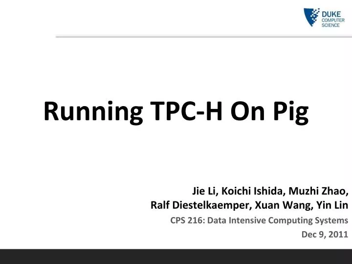 running tpc h on pig