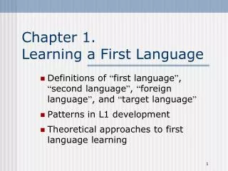 Chapter 1. Learning a First Language