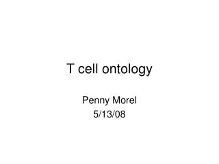 T cell ontology