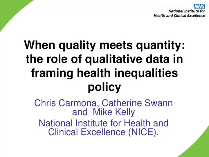 when quality meets quantity the role of qualitative data in framing health inequalities policy