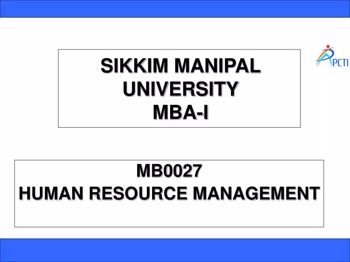 sikkim manipal university mba i