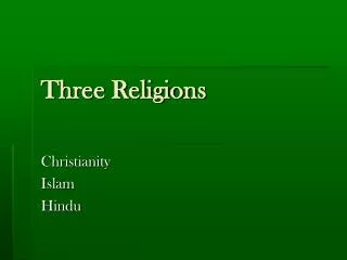 Three Religions