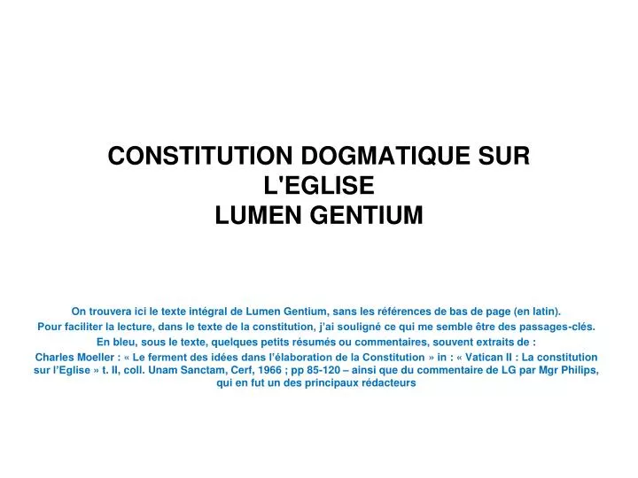 constitution dogmatique sur l eglise lumen gentium