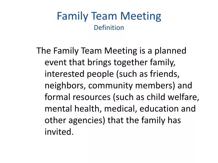 family team meeting definition