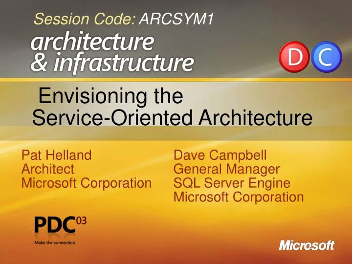 envisioning the service oriented architecture