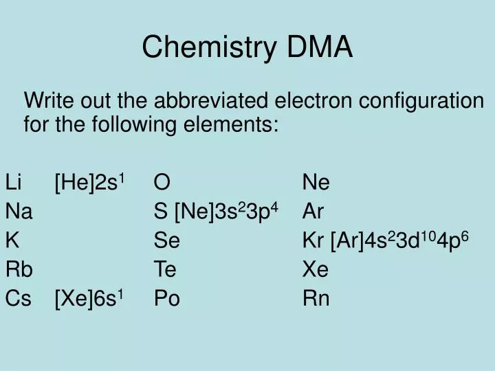 chemistry dma