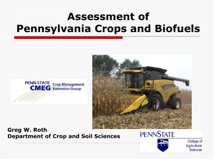 assessment of pennsylvania crops and biofuels