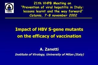 21th VHPB Meeting on “Prevention of viral hepatitis in Italy: lessons learnt and the way forward” Catania, 7-8 novembe