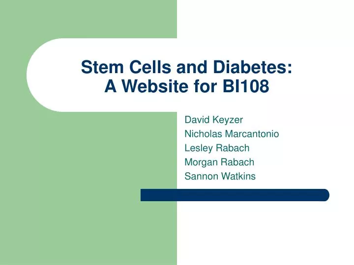 stem cells and diabetes a website for bi108