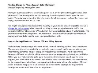 you can charge for phone support calls effortlessly