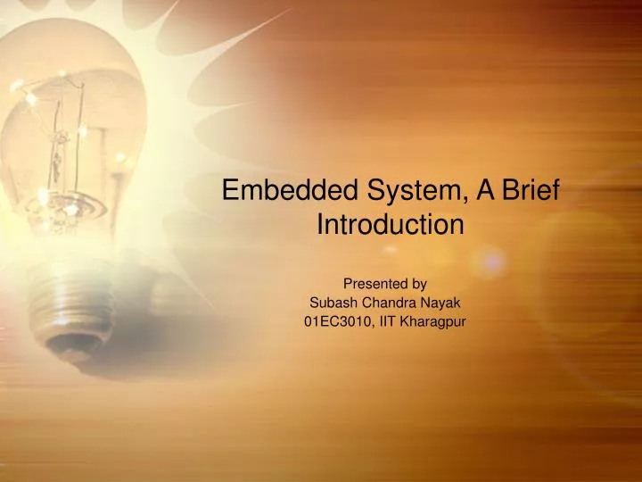 embedded system a brief introduction
