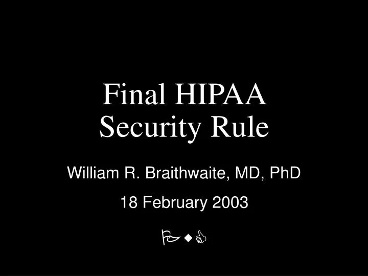 final hipaa security rule