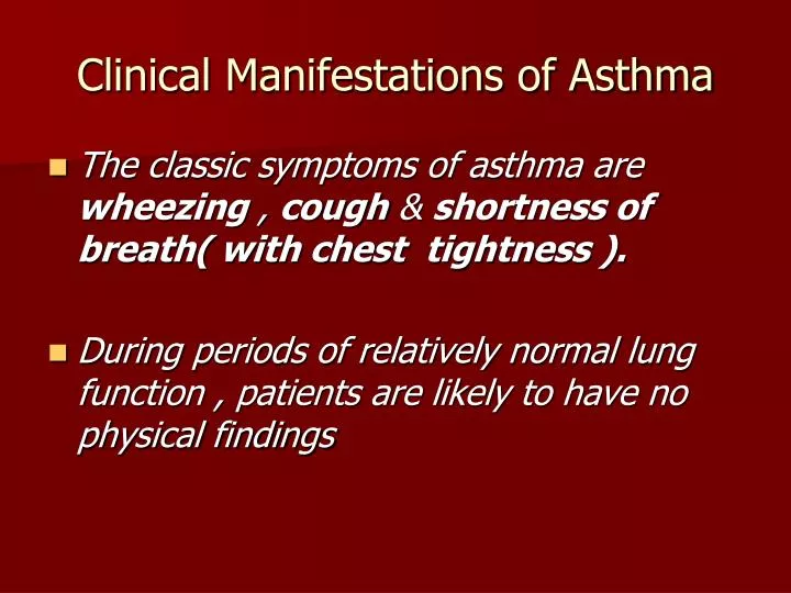 clinical manifestations of asthma