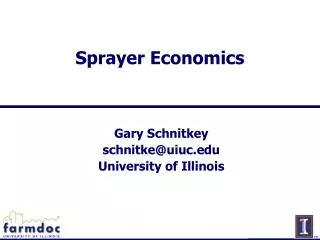 Sprayer Economics