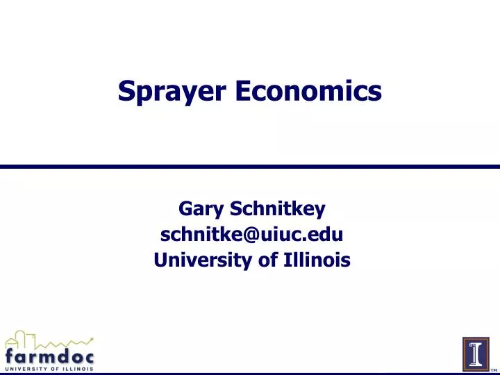 sprayer economics