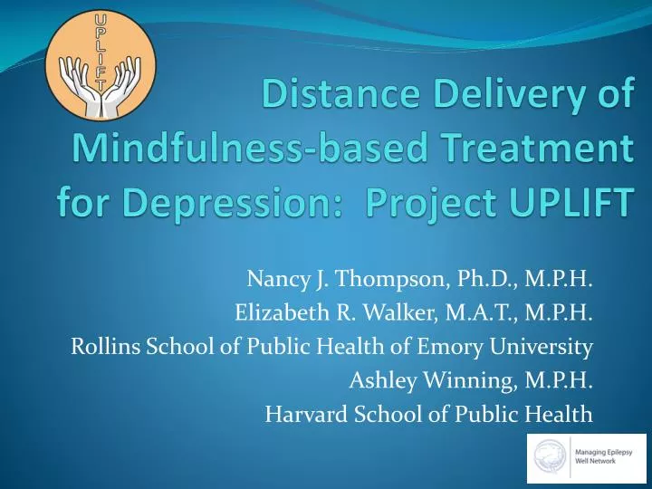 distance delivery of mindfulness based treatment for depression project uplift