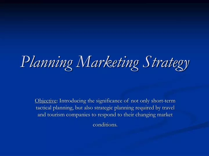 planning marketing strategy