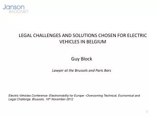 Guy Block Lawyer at the Brussels and Paris Bars