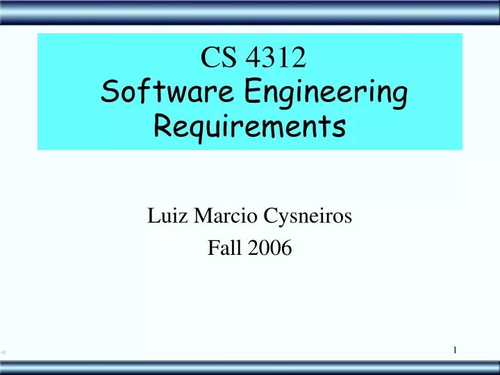 cs 4312 software engineering requirements