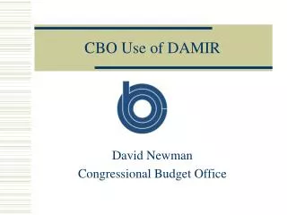 CBO Use of DAMIR