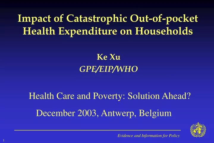 impact of catastrophic out of pocket health expenditure on households