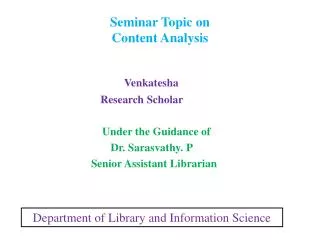 Seminar Topic on Content Analysis