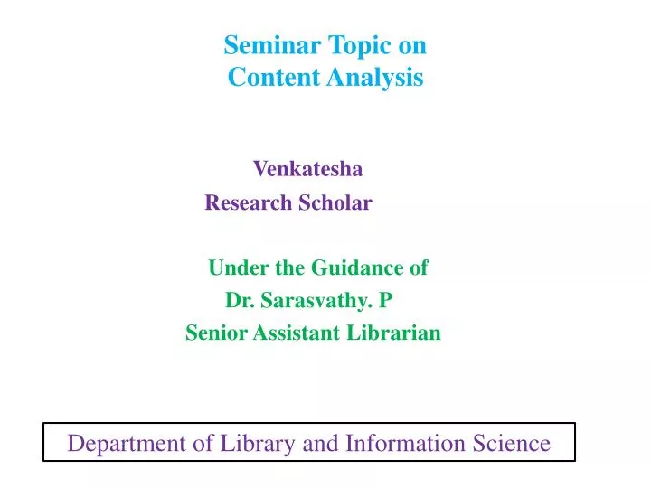 seminar topic on content analysis