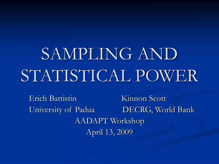 sampling and statistical power
