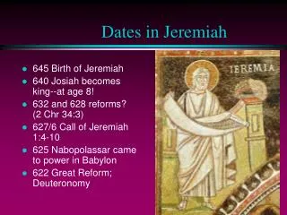 Dates in Jeremiah