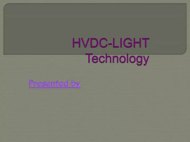 hvdc light technology