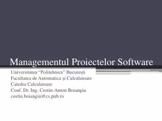 Managementul P roiectelor Software