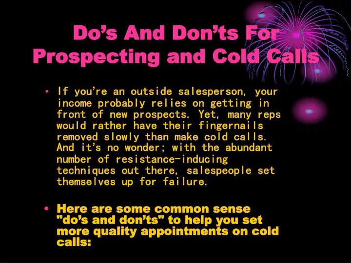 do s and don ts for prospecting and cold calls