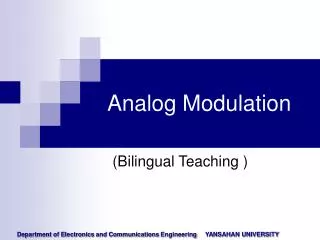 Analog Modulation