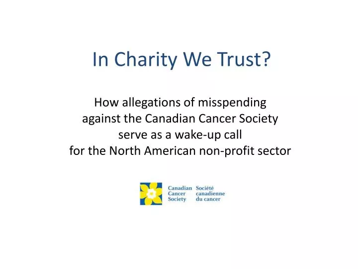 in charity we trust