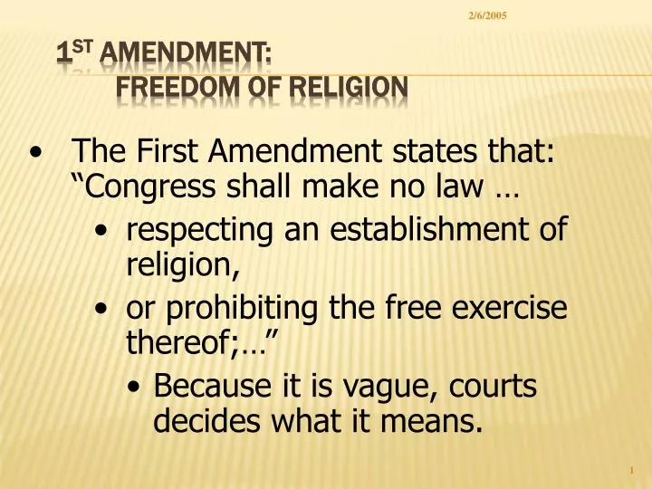 1 st amendment freedom of religion