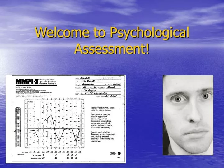 welcome to psychological assessment