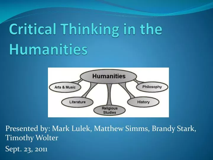 critical thinking in the humanities